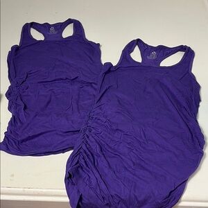 Set of 2 Amazon Maternity Medium Purple Racerback Sleeveless Tank Top